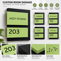 Panneau de signalisation ADA personnalisé pour toilettes, en acrylique avec braille et icônes en relief, résistant aux intempéries IP65, installation suspendue pour hôtels et bureaux
