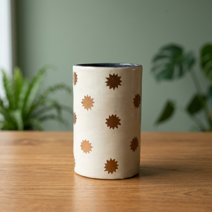 Support de bougie rond en métal blanc, fait main, motif floral en relief, décoration de maison et de jardin du Jammu et du Cachemire, Noël - Product Image 2