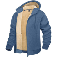 Sweat-shirts à capuche pour hommes, pull-over sport d'hiver en polaire coupe-vent avec fermeture éclair intégrale