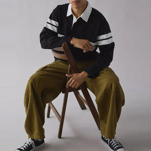 <span class=keywords><strong>Polo</strong></span> de <span class=keywords><strong>rugby</strong></span> vintage pour homme de haute qualité, coupe décontractée, design à rayures contrastées, <span class=keywords><strong>polo</strong></span> rétro épais - Product Image 4