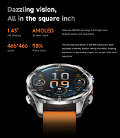 Reloj Inteligente Android HD300 con Pantalla AMOLED de 1.43 Pulgadas, Resistente al Agua IP68, Monitor de Salud, Asistente de Voz con IA, Llamadas por Bluetooth