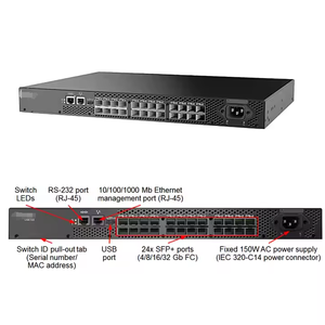 Conmutador de Red SAN ThinkSystem DB610S Gen 6 con 8 Puertos PoE, Transceptor SWL SFP 8X16G con Licencia - Product Image 3