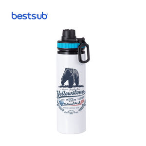 Botol Tumbler Air Aluminium 28oz 850ml Putih Polos untuk Sublimasi Custom Grosir dengan Tutup Berwarna - Product Image 6