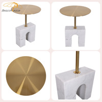 Table basse en marbre moderne, design unique, table à thé, petite table ronde de bistrot, table d'appoint pour salon, chambres à coucher, restaurant