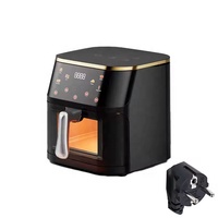 Friteuse à air visible 8L, design carré moderne, machine à frites électrique intelligente multifonctionnelle pour la maison, grande capacité