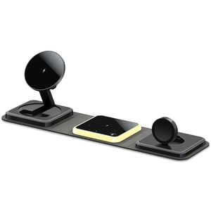 Cargador inalámbrico <span class=keywords><strong>3</strong></span> en 1 plegable de nuevo diseño para iPhone 15 Pro Max dormitorio luz nocturna resaltar espejo exterior banco de energía tendencia - Product Image 1