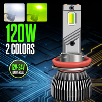 Bombilla LED de Doble Color 120W, Blanca y Verde Intercambiable, H11 9145 880 881 H27 PSX24W 5202 PSX26W P13W, Conexión Directa para Honda