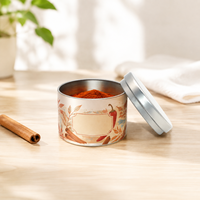 Boîte en étain ronde personnalisée, vide, hermétique, de qualité alimentaire, 50g/100g/150g/200g, avec couvercle uni, pour épices mélangées