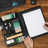 Carpeta Profesional de Cuero PU Tamaño A4, Portafolio para Escribir, para Entrevistas, Currículum, Tarjetas de Visita, Carpeta de Archivo Tamaño Carta