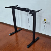 Cadre de bureau assis-debout électrique à moteur unique avec design ergonomique moderne, réglable en hauteur, mobilier convertible pour bureau à domicile