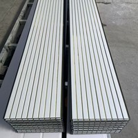 Panneau de plafond en PVC rainuré noir, grille en plastique décorative dorée, panneau mural intégré pour la décoration des murs et des plafonds