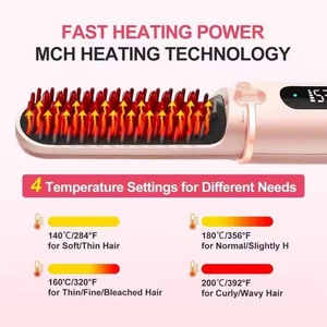 Peine Eléctrico Rizador de Pelo para el Hogar y Salón, Herramienta de Peinado y Cuidado del Cabello, Peine Alisador de Cobre con Tecnología de Aire - Product Image 5
