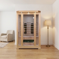 Sauna infrarouge à vapeur sèche Smartmak en cèdre canadien moderne pour 2 personnes, idéal pour appartement, utilisation intérieure