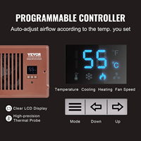 Ventilateur de suralimentation de registre VEVOR, ventilateur de suralimentation silencieux pour les trous de registre de 4 'X 10', évent intelligent de refroidissement par chauffage