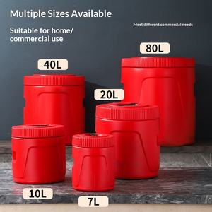 ถังน้ำแข็งสแตนเลส ถังข้าวแบบถอดได้ ถังข้าวสารเชิงพาณิชย์ สีทอง 7 ลิตร ทรงกระบอก สำหรับร้านค้า ถังข้าวต้มอาหารเช้า - Product Image 2