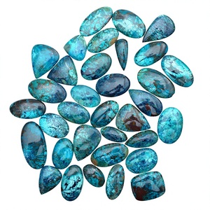 Radha Arts Cabochons en Shattuckite Naturelle, Pierres Précieuses Bleues, Enroulés de Fil, Faits à la Main, Pierres de Guérison, Cristaux Polis de Haute Qualité - Product Image 1