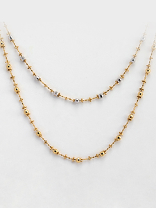 Collar <span class=keywords><strong>de</strong></span> Oro Real <span class=keywords><strong>de</strong></span> 18K AU750 para Mujer Joyería <span class=keywords><strong>de</strong></span> Moda <span class=keywords><strong>Cadena</strong></span> <span class=keywords><strong>de</strong></span> Clavícula con Cuentas Grabadas y Bola Dorada - Product Image 2