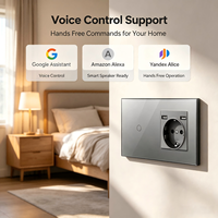 Interrupteur intelligent WiFi UBARO, prise murale EU, panneau tactile en verre trempé, commande vocale Alexa Yandex pour application, IP20, 1 gang 1 voie