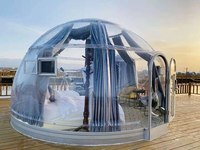 Tente de camping de luxe JIEOL BDT4 6m 3.5m, imperméable, ignifuge, quatre saisons, ouverture automatique rapide, dôme transparent