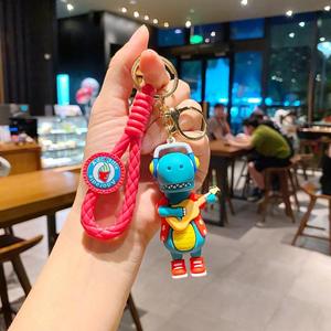 <span class=keywords><strong>Porte</strong></span>-clés en PVC souple 3D personnalisé, léger, imperméable, de haute qualité, motif dinosaure, skateboard DJ, animal de dessin animé, à faire soi-même - Product Image 6