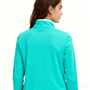 Abbigliamento Sportivo da Allenamento, Felpa Slim Fit a Maniche Lunghe per Corsa, Pullover <span class=keywords><strong>Senza</strong></span> <span class=keywords><strong>Cappuccio</strong></span> con Zip Corta per Donna - Product Image 2