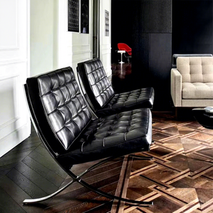 Sillón Individual <span class=keywords><strong>de</strong></span> Diseño Escandinavo para Sala <span class=keywords><strong>de</strong></span> Estar, Hotel o Hogar, <span class=keywords><strong>en</strong></span> Tela o Cuero con Brazos Metálicos - Product Image 4