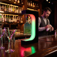 Support d'affichage à lévitation magnétique avec télécommande et lumières LED colorées pour bouteilles de vin rouge et de parfum