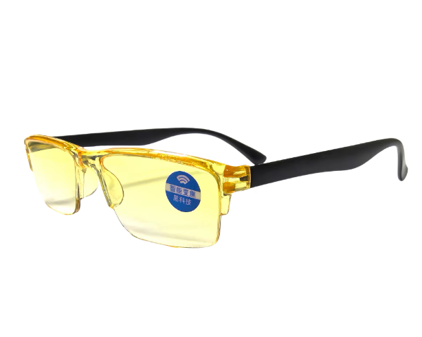 Lunettes de lecture à lentilles jaunes à mise au point automatique