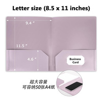 Classeur coloré en plastique durable à 2 pochettes, format lettre, pour classeur, présentation, avec fente pour carte de visite