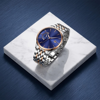 Montre à quartz multi-affichage, design tendance, affichage de la date, bracelet en acier inoxydable, emballage en boîte cadeau