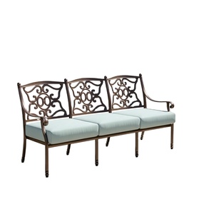 SH Luxury European Style Cast Aluminium Outdoor Sofa 2-3 Seater Ornate Carved Design <strong>Garden</strong> <strong>Loveseat</strong> <strong>for</strong> High-End Outdoor Living - Product Image 5