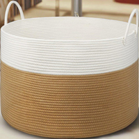 Grand panier de rangement multifonctionnel en corde de coton tressée, écologique, durable, gain de place, avec poignée de transport facile, pour bébé