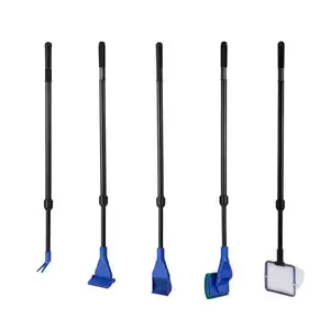 Fish Tank 5 in 1 Cleaning Set Glass Brush Fish Tank Cleaning Tool Algae Scraper Long Rod Cleaning Brush Long Handle Brush Scrape