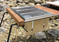 HM5101 vente chaude IGT table conception OEM camping en plein air barbecue portable pliant en acier inoxydable Barbecue grill
