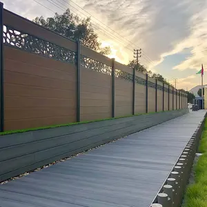 UV保護複合木製フェンスパネル屋外フェンシングWPCガーデンフェンス