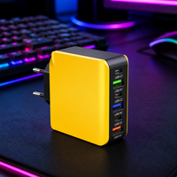 Chargeur de voyage GaN 65W PD 3.0 USB C avec câble rétractable Type C, double port A + C, charge rapide pour ordinateur portable, OTP OVP OCP, vente en gros