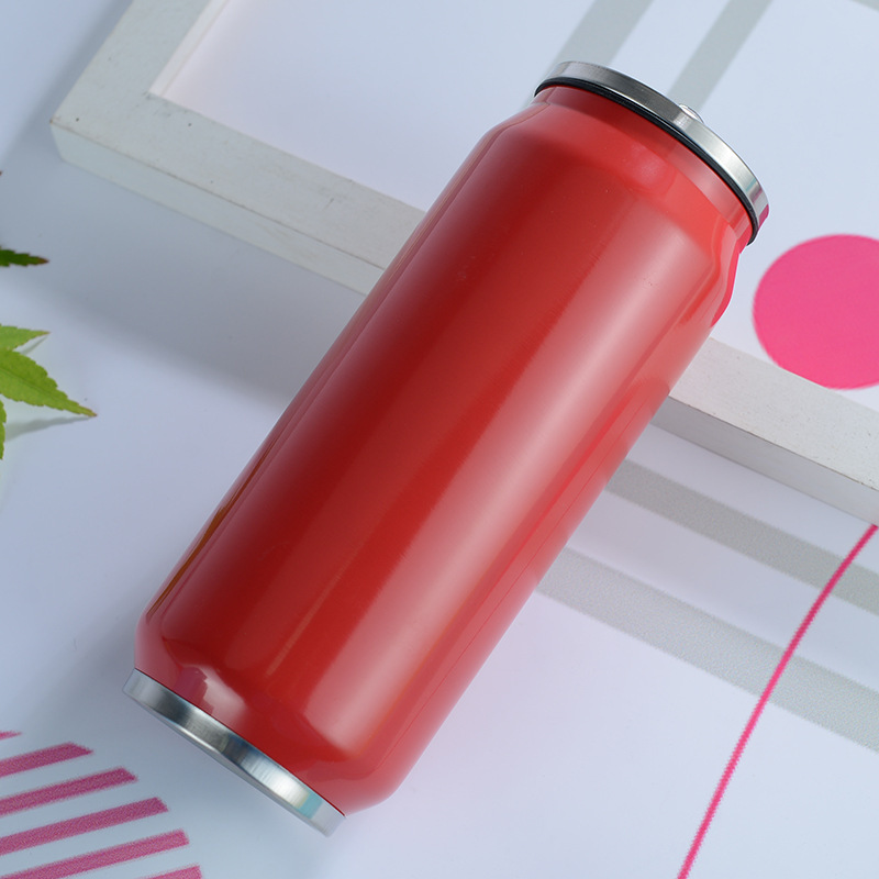 Custom Logo 500ml Stainless Steel Cola Can with Straw