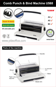 <span class=keywords><strong>Encuadernadora</strong></span> Manual CYU568 de Alta Resistencia con Base Metálica y Diseño de Mango en U para Uso en Oficina - Product Image 2