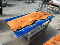 170-80cm nouvelle meilleure qualité personnalisée écologique en bois de noyer massif rivière Restaurant salle à manger café cuisine table en résine époxy