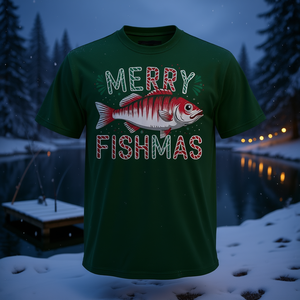 Maglietta natalizia Merry Fishmas Bass Fishing Ugly Christmas per pescatori, regali di Natale - Product Image 2