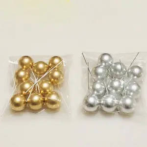 Ychon Gold Bolo Decoração Bola De Ouro Bolas De Espuma De Ouro Sprinkles para Decoração Do Bolo Para O Aniversário De Casamento Aniversário Favores Do Partido