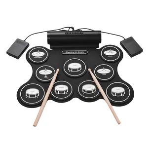Kleine Usb Midi Microfoon Hand Draagbare Digitale Siliconen Pads Bongo Kids Hand Drum
