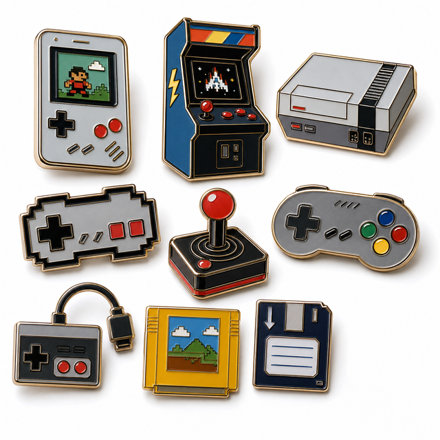 Wholesale Custom Video Game Console Enamel Pin Retro Game Controller Hard Enamel Metal Lapel Pin Gamer Gift Badge