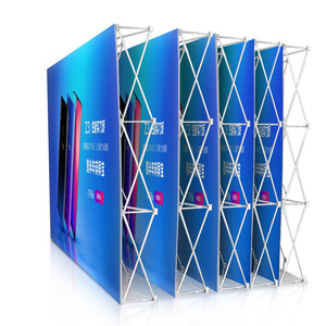 Hợp Kim Nhôm Có Thể Gập Lại Pop-up Hiển Thị Đứng Nhuộm Thăng Hoa In Ấn 7.5x7.5ft Trọng Lượng Nhẹ Tái Sử Dụng Triển Lãm Nền Hội Đồng Quản Trị - Product Image 1