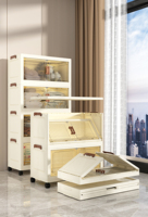 Armoire de rangement pliable en plastique à 5 niveaux avec portes pour vêtements de chambre à coucher – Prix usine