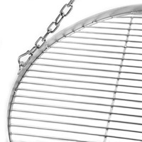 Grille de camping suspendue de 24 pouces Grille de cuisson pivotante Grille de cuisson ronde en acier inoxydable Grilles de grillage