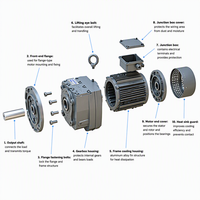 Moteur à induction triphasé spécial AC 110V/220V/380V pour réducteur de vitesse, montage à bride, prend en charge le mouvement entièrement en cuivre personnalisé