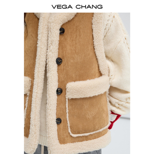 เสื้อกั๊กขนสัตว์วินเทจแบบพับได้ทรงหลวมรุ่นใหม่ VEGA CHANG 2025 สำหรับฤดูหนาว - Product Image 3