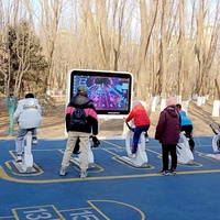 Salle de divertissement et de loisirs pour jeux vidéo : Vélo cinétique IA, salle de cyclisme virtuel, pédalage interactif multijoueur et compétitif en extérieur