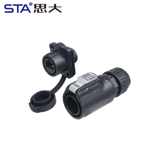 Waterproof LP20 RJ45 <strong>CAT6</strong> Signal Aviation Connector Male Female LP-RJ45 CAT5 Panel Mount Ethernet <strong>Data</strong> Cable Socker - Product Image 1